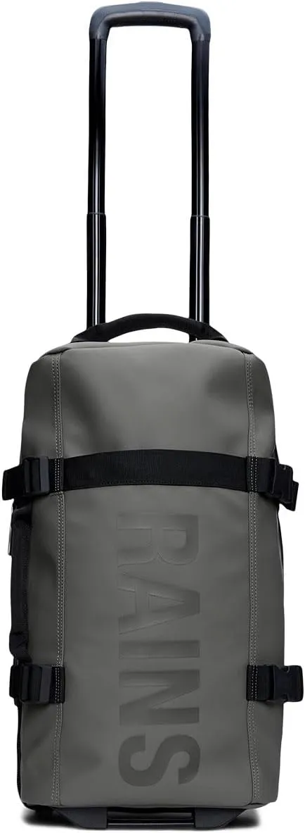 RAINS Texel Cabin Bag - Grey Waterproof Travel Bag Men & Women - Lightweight Suitcase with Coated Tonal Zip Closure and Bifold Case with Two Mesh Closures - 2 Year Warranty