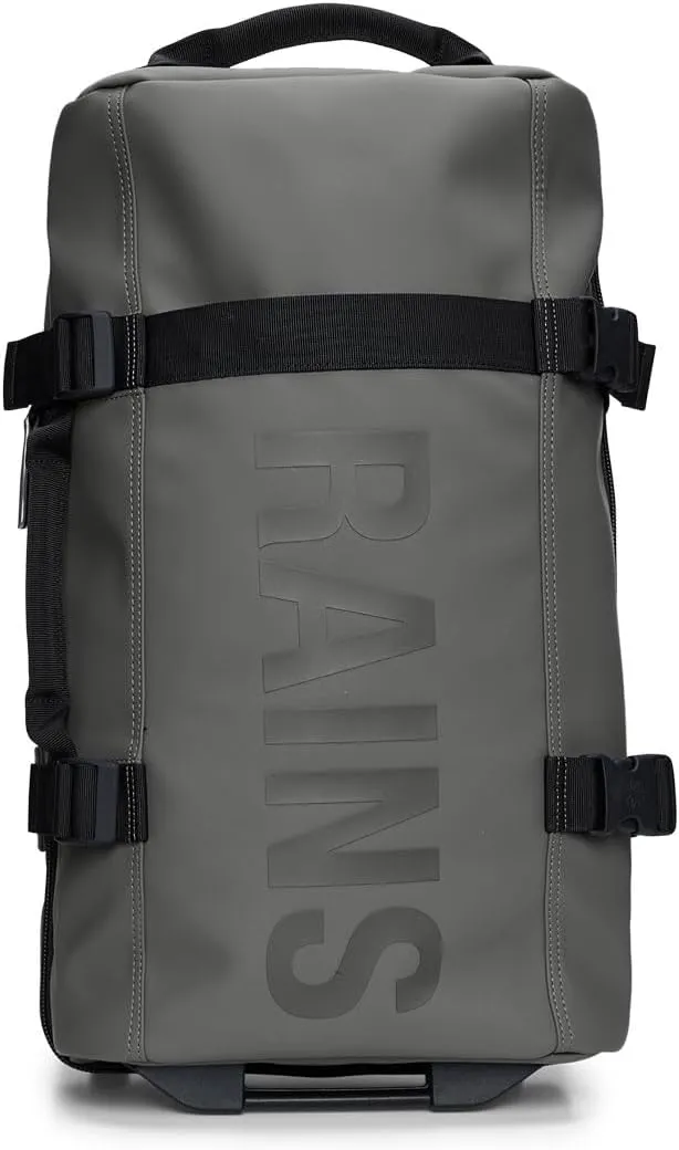 RAINS Texel Cabin Bag - Grey Waterproof Travel Bag Men & Women - Lightweight Suitcase with Coated Tonal Zip Closure and Bifold Case with Two Mesh Closures - 2 Year Warranty