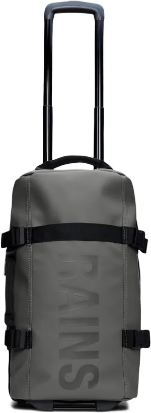 RAINS Texel Cabin Bag - Grey Waterproof Travel Bag Men & Women - Lightweight Suitcase with Coated Tonal Zip Closure and Bifold Case with Two Mesh Closures - 2 Year Warranty