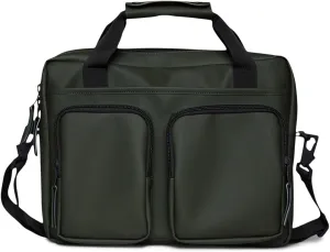 RAINS Texel Tech Laptop Bag - Waterproof Bag for College or Work, Fits up to 15 inches laptop, Travel Backpack with Front Zip Pockets and Divided Main Compartment (Green)