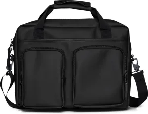 RAINS Texel Tech Laptop Bag Waterproof Bag for College, Work Fits 15 inches laptop Travel Backpack Front Zip Pockets (Black)