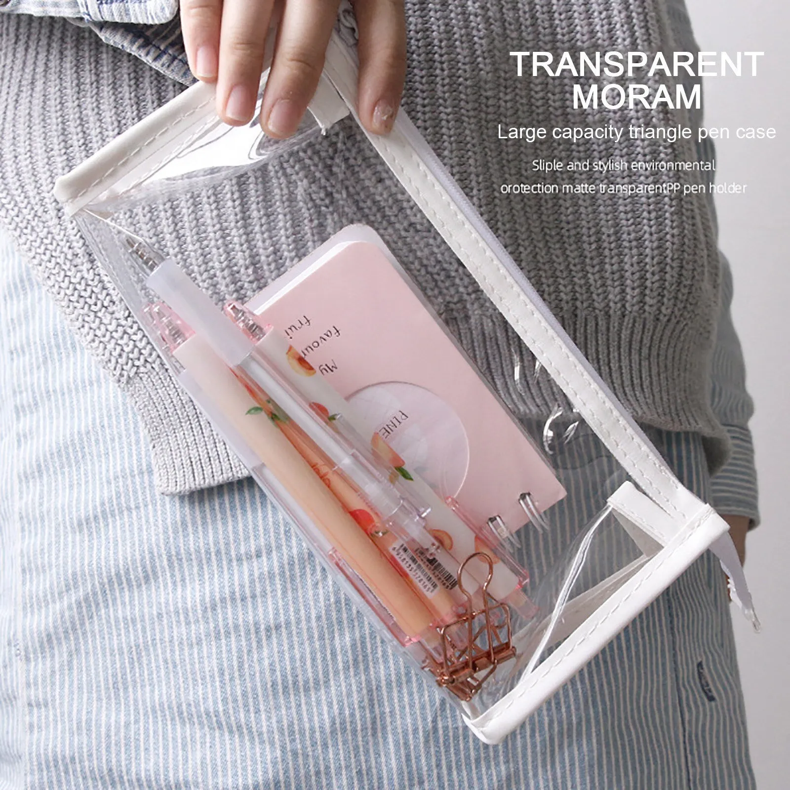 Realaiot Exam Transparent Pencil Case Office Student Pencil Cases School Supplies Kawaii Pen Box Astuccio Scuola Estuche Escolar