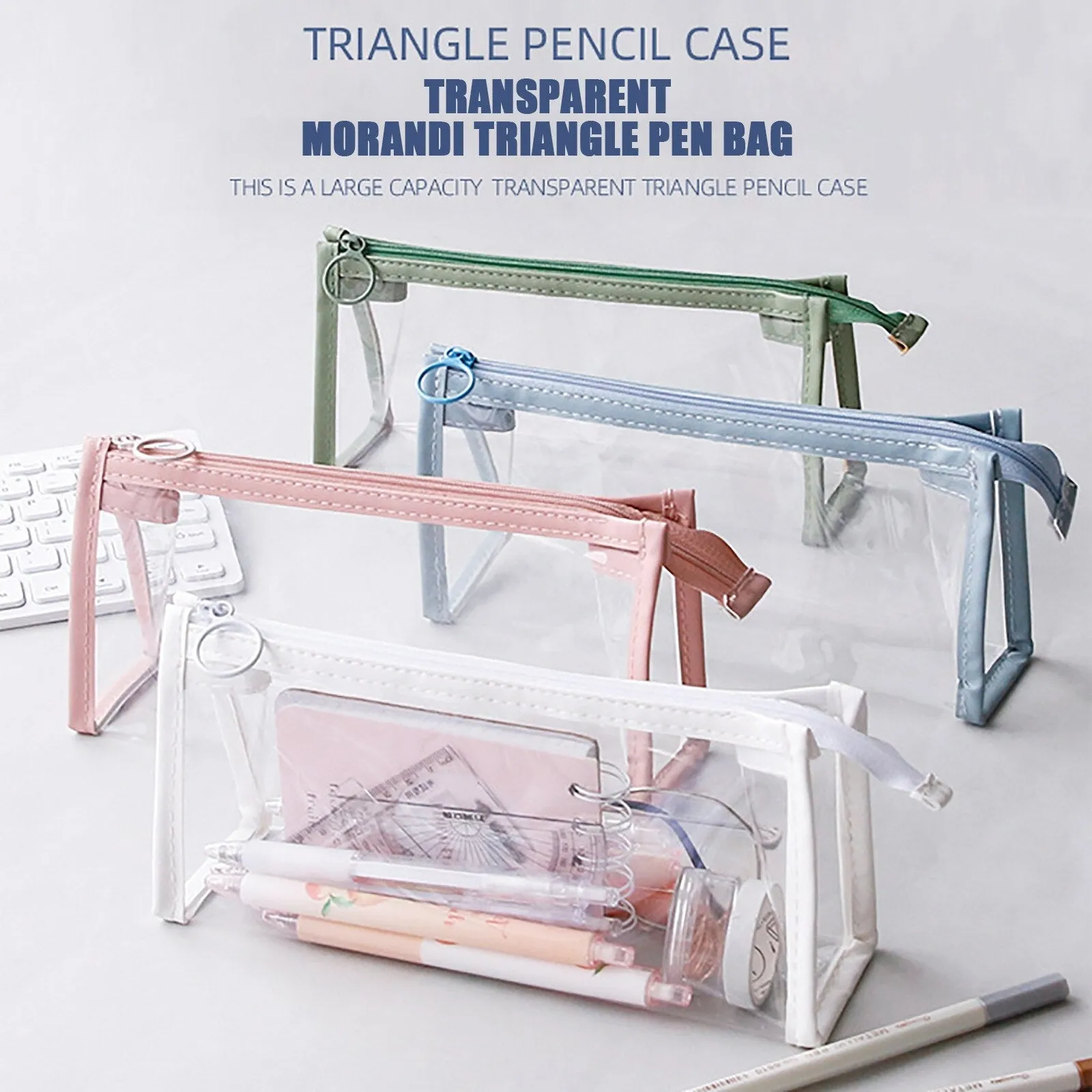Realaiot Exam Transparent Pencil Case Office Student Pencil Cases School Supplies Kawaii Pen Box Astuccio Scuola Estuche Escolar