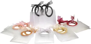 Ribbon & Luxe 12-Pack Boutique Gift Bags with Round Stitched Handles Perfect For Weddings, Baby or Bridal Shower and all Other Special Occasions (Assorted, Medium 12 Count)