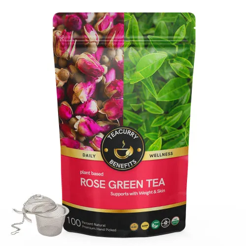 Rose Green Tea - Helps with Weight Loss, Skin Glow, Digestion