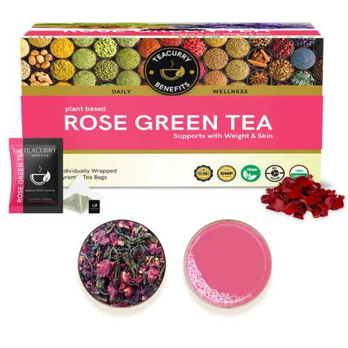 Rose Green Tea - Helps with Weight Loss, Skin Glow, Digestion