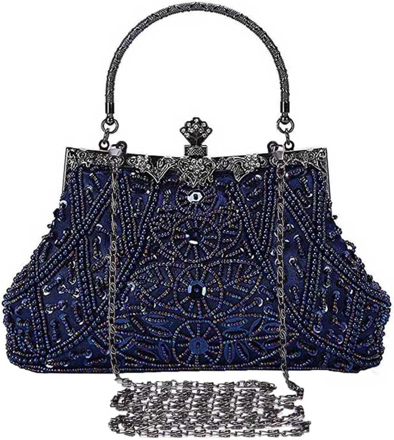 Selighting 1920s Vintage Beaded Clutch Evening Bags for Women Formal Bridal Wedding Clutch Purse Prom Cocktail Party Handbags