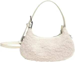 Sherpa Crossbody Bags for Women Winter Small Fleece Shoulder Purse Handbag Top Handle Bag Fluffy Fuzzy Sling Bag