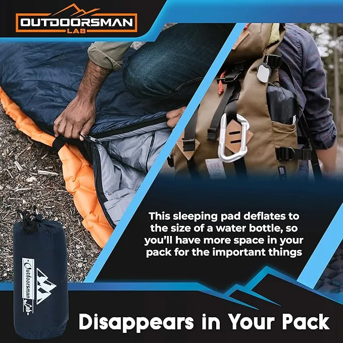 Sleeping Pad for Camping - Patented Camp Mat, Ultralight - Best Compact Inflatable Air Mattress for Adults & Kids - Lightweight Hiking, Backpacking, Outdoor & Travel Gear