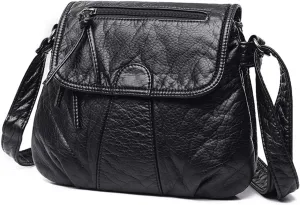 Small Crossbody Bags for Women, Black Crossbody Purses, Lightweight Crossbody Handbags, PU Soft Leather Cross-Body Purses