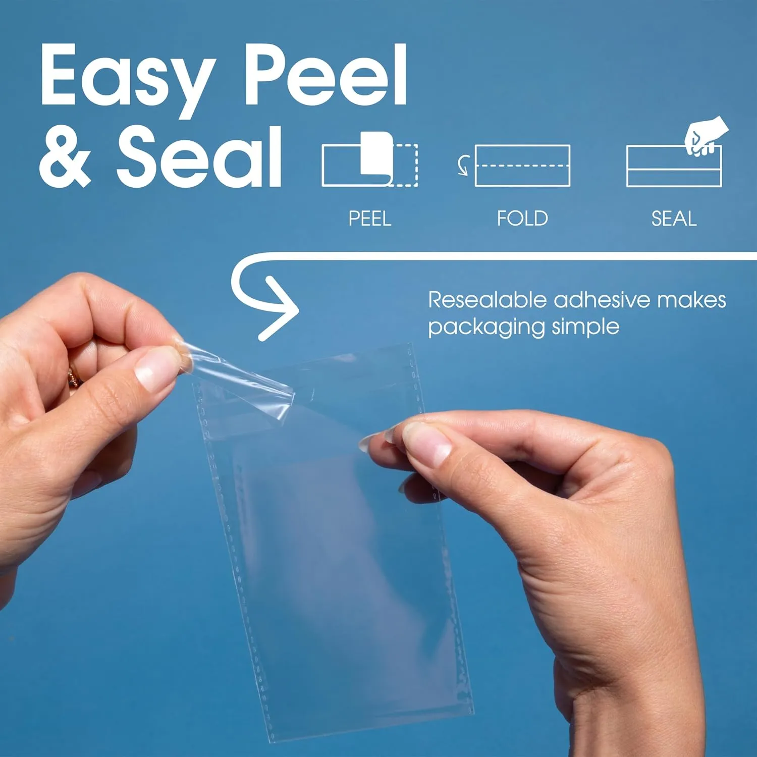 Spartan Industrial - 5” X 7” (1000 Count) Self Seal Clear Cello Poly Bags for Packaging Handmade Soap, Candles, Crafts - Resealable Adhesive - Self Seal & Reinforced