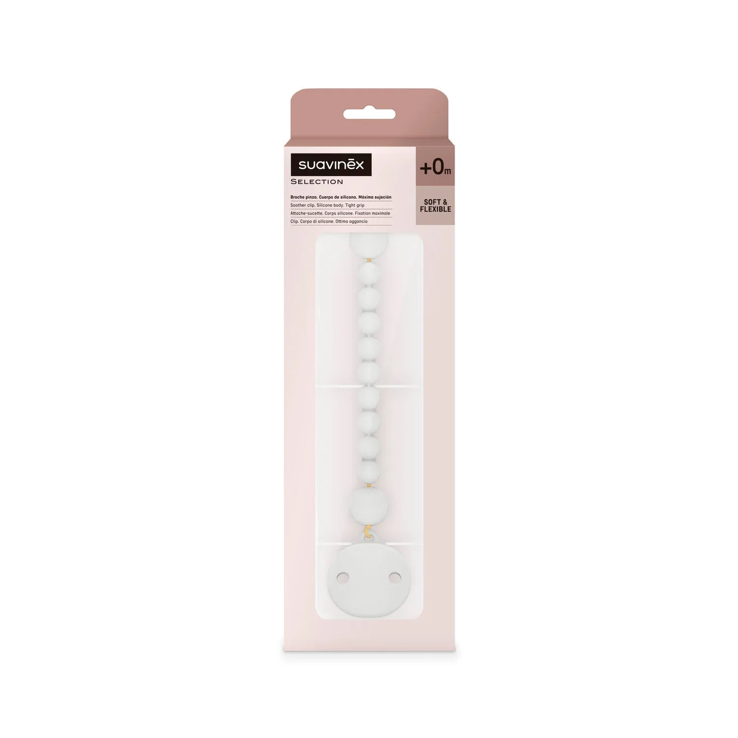 Suavinex Colour Essence Silicone Bobble Soother Clip - Soft Grey
