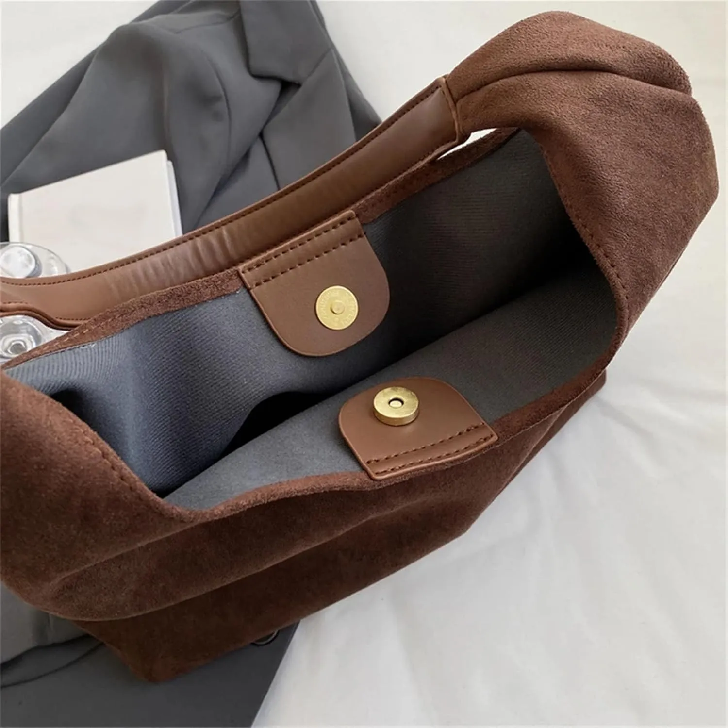Suede Bag Suede Tote Bags for Women Work Bags, Slouchy Bag Hobo Handbag, Office Fall Suede Purse Shoulder Bag