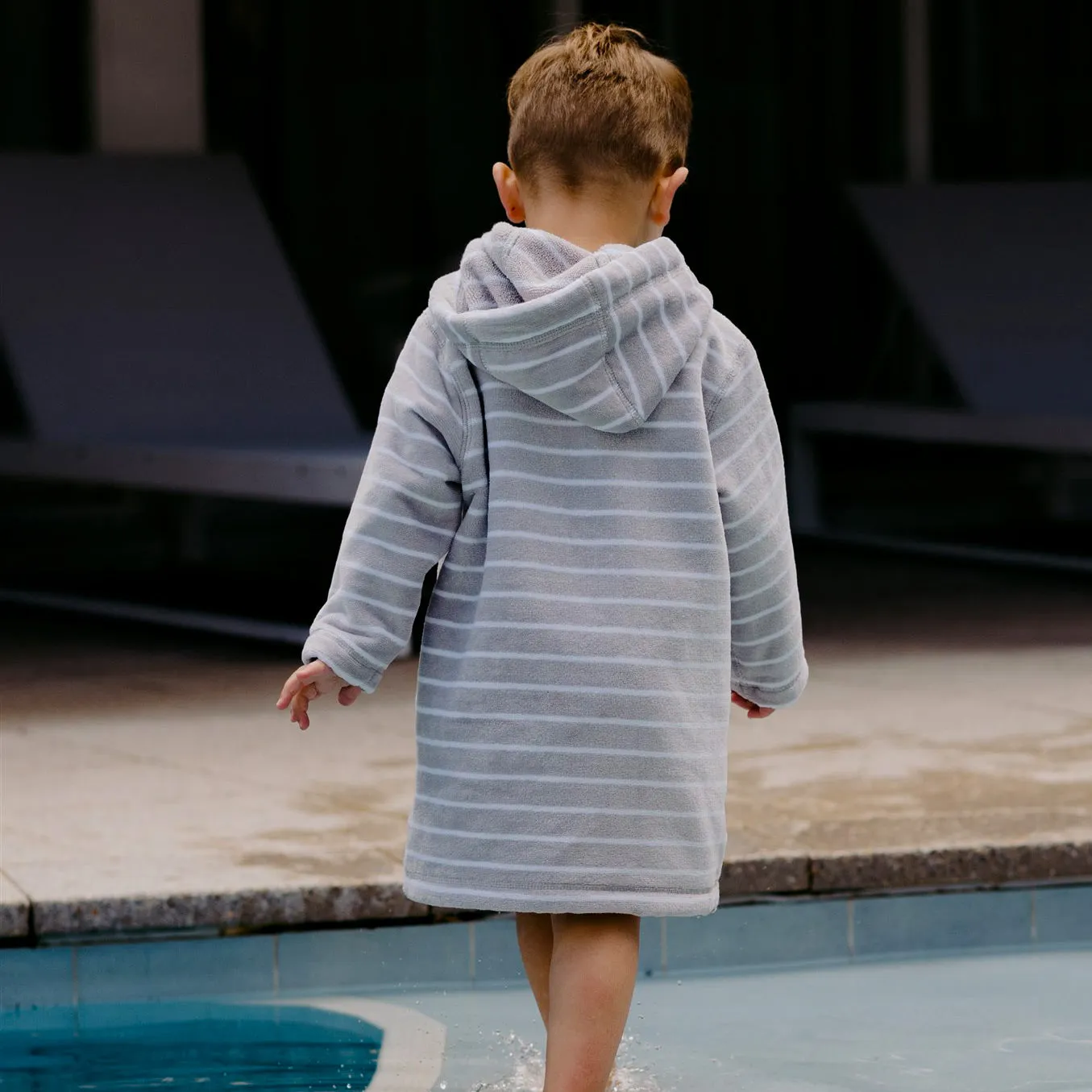 Swim Hoodie Grey with Coral Trim – Babies   Tots
