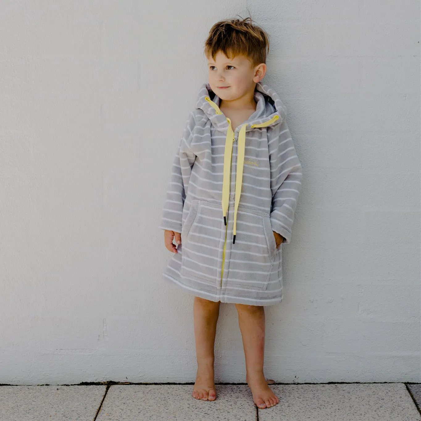 Swim Hoodie Grey with Lemon Trim – Babies   Tots