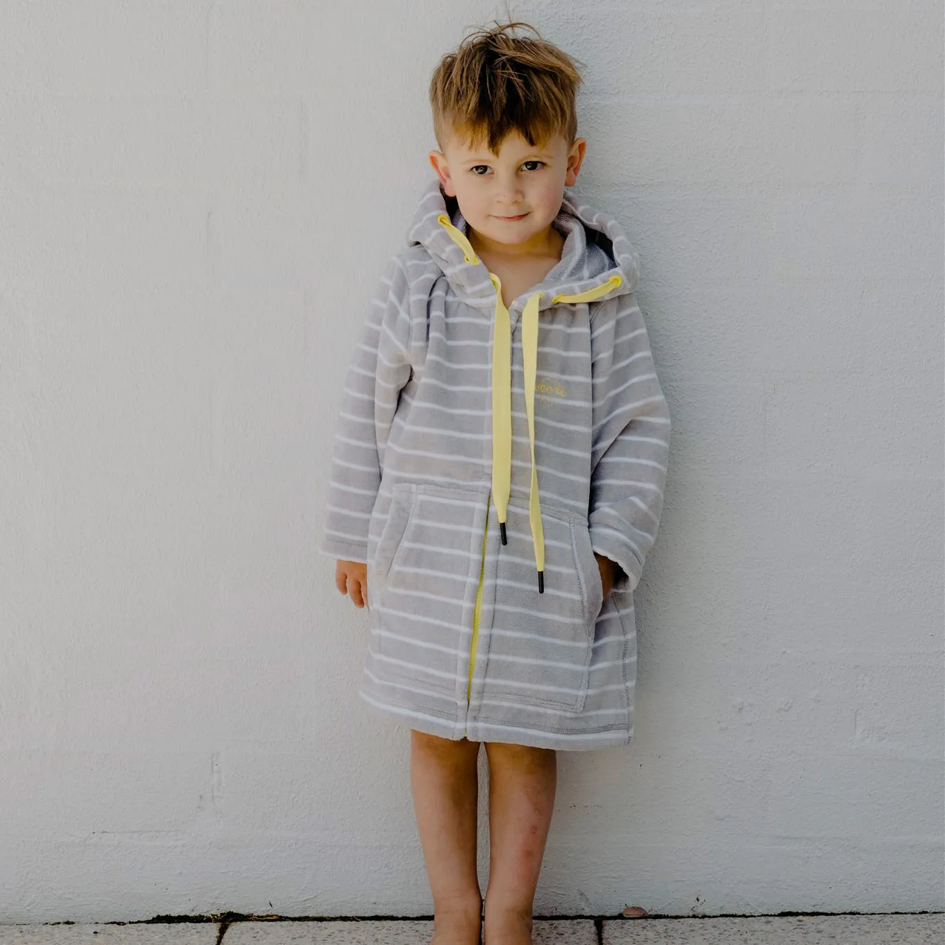 Swim Hoodie Grey with Lemon Trim – Babies   Tots