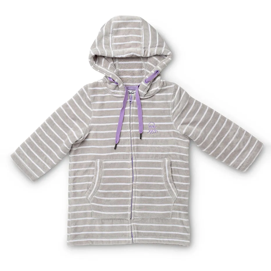 Swim Hoodie Grey with Purple Trims – Babies   Tots