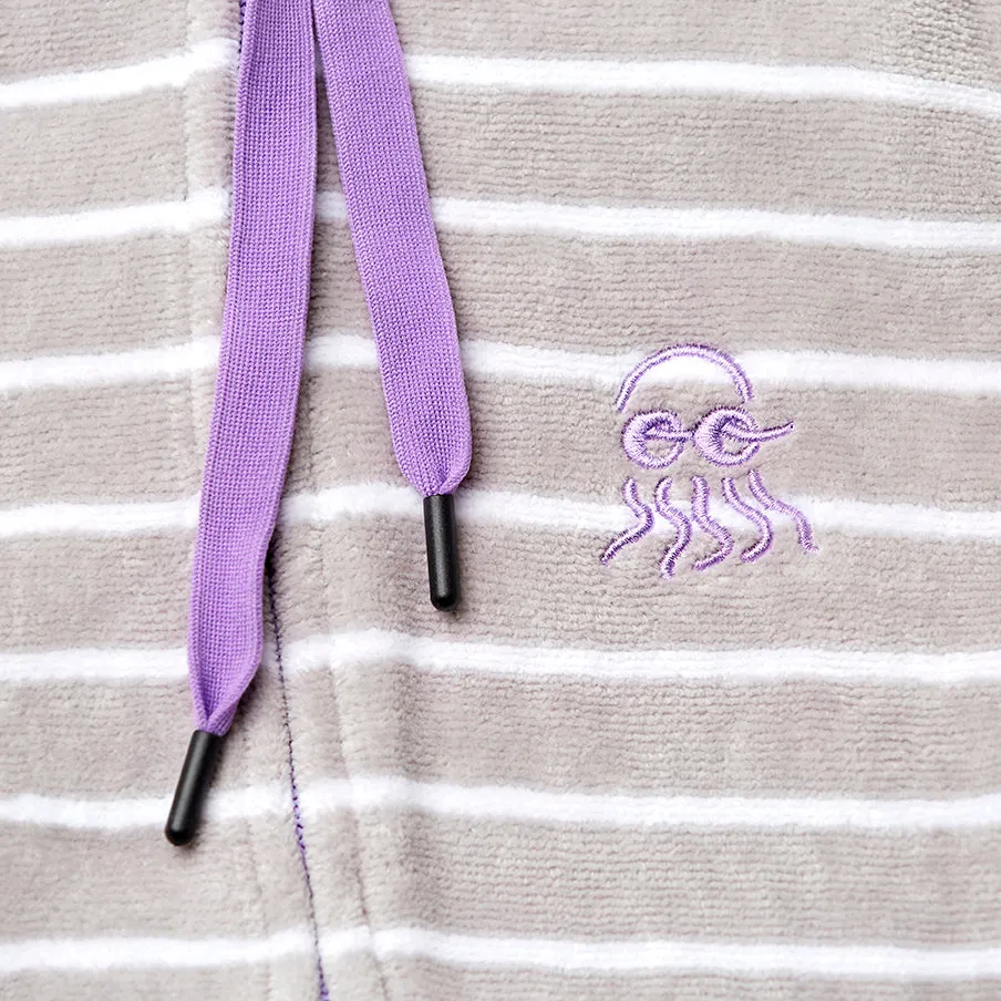 Swim Hoodie Grey with Purple Trims – Babies   Tots