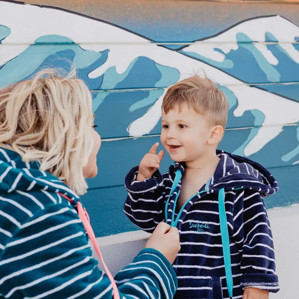 Swim Hoodie Navy with Blue Trims – Babies   Tots