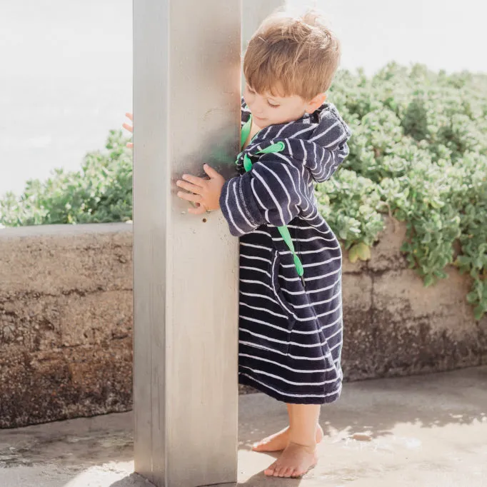 Swim Hoodie Navy with Green Trims – Babies   Tots