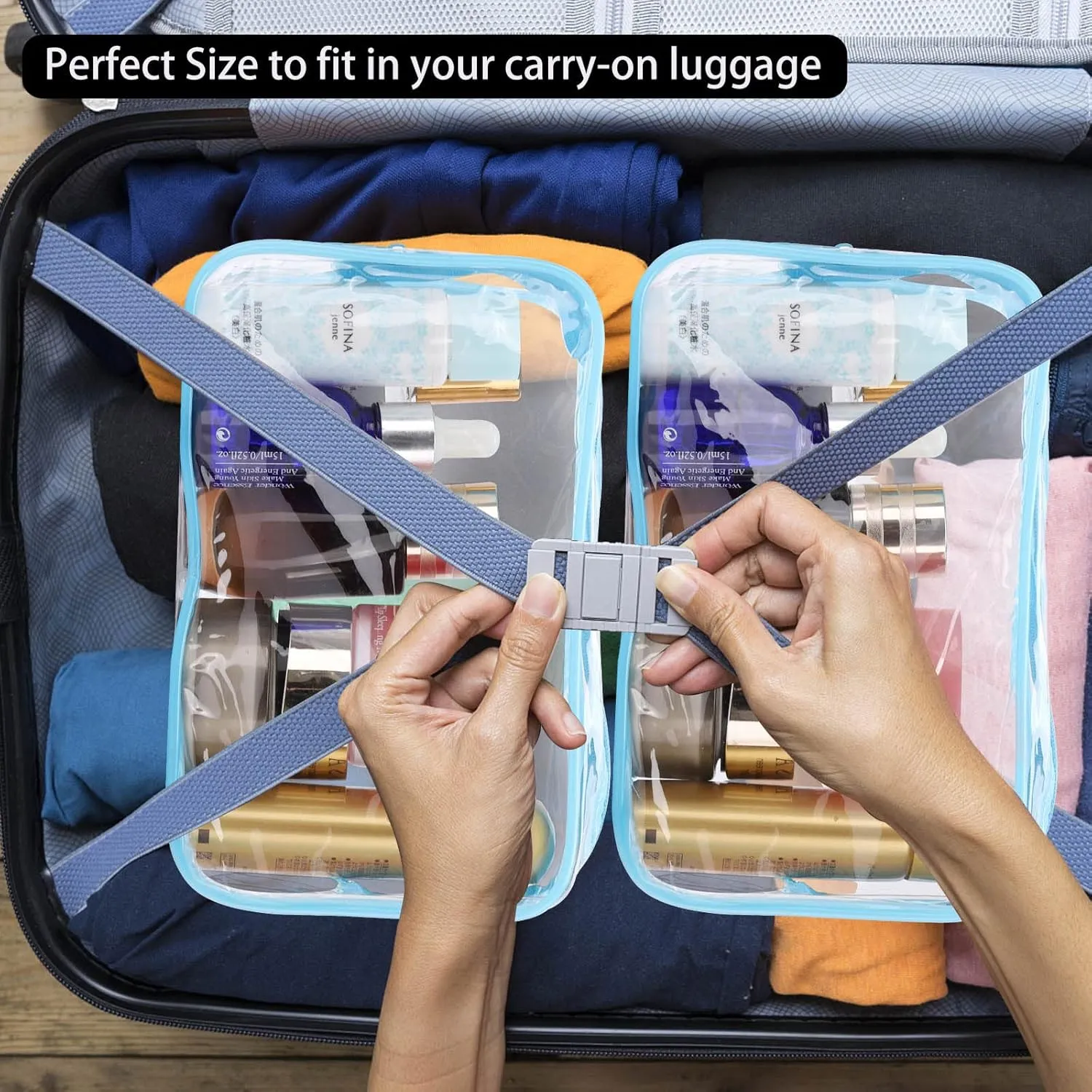 Tbestmax 10 Pack Clear Cosmetic Bags Makeup Bags Portable Waterproof TSA Approved Travel Toiletry Bags Organizer