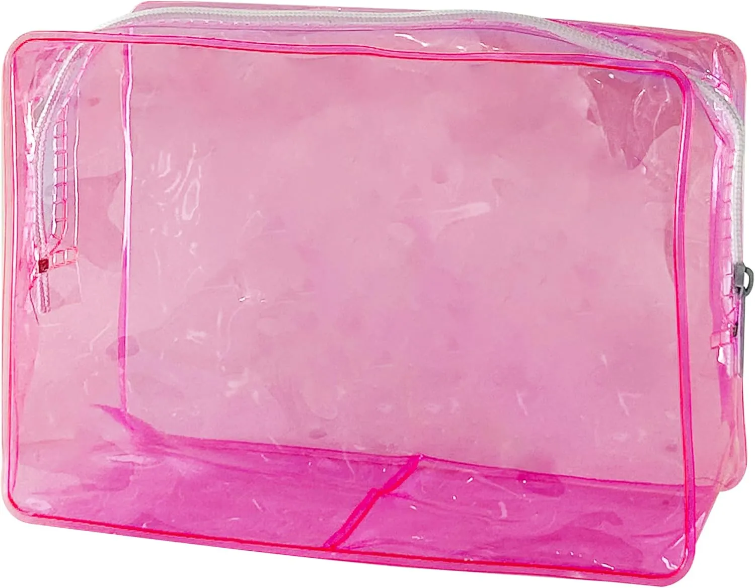 Travel Accessories Cosmetic Pouch Bag Makeup Bag Transparent Custom Clear Pvc,PVC for Woman Fashion Zipper Letter (B028-100-34（Light Pink）)