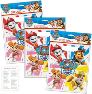 Unique Paw Patrol Goodie Bags for Party Favors - Paw Patrol Birthday Decorations - Bundle with 24 Plastic Party Bags and Checklist - Birthday Party Supplies