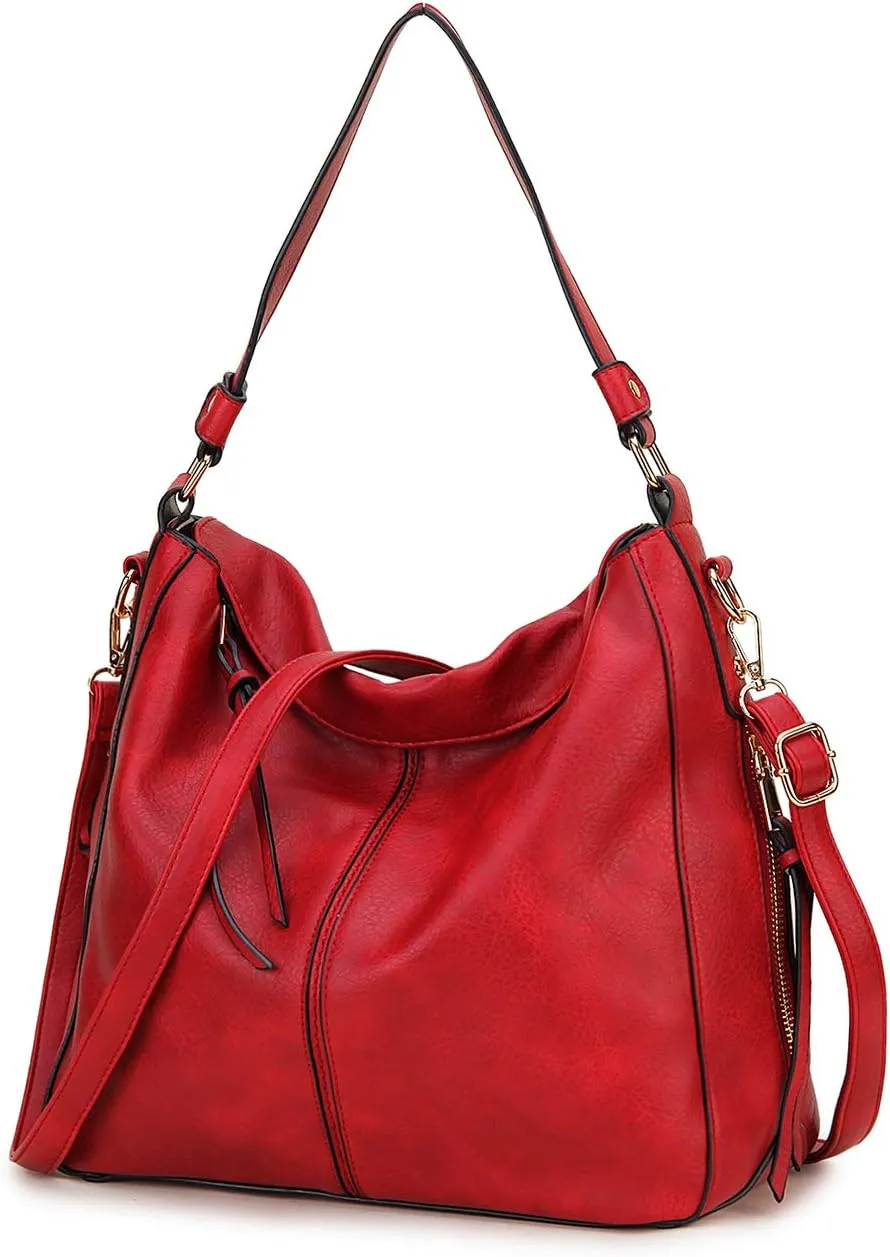 VX VONXURY Hobo Bags for Women, Faux Leather Tote Purse Ladies Handbag Medium Shoulder Bags with Side Pockets for Work Travel