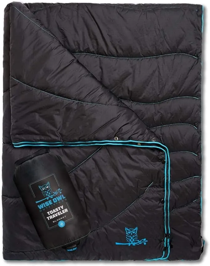Wise Owl Outfitters Nylon Camping Blanket - Packable & Waterproof Camping Quilt - Stadium Blanket, Backpacking, Camping, Travel, and Hiking