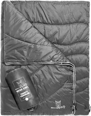 Wise Owl Outfitters Nylon Camping Blanket - Packable & Waterproof Camping Quilt - Stadium Blanket, Backpacking, Camping, Travel, and Hiking
