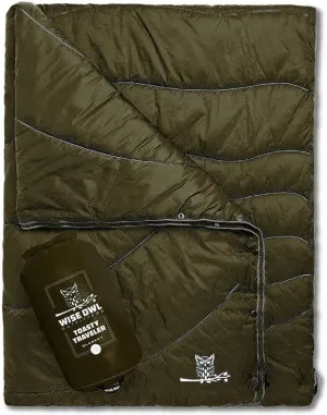 Wise Owl Outfitters Nylon Camping Blanket - Packable & Waterproof Camping Quilt - Stadium Blanket, Backpacking, Camping, Travel, and Hiking