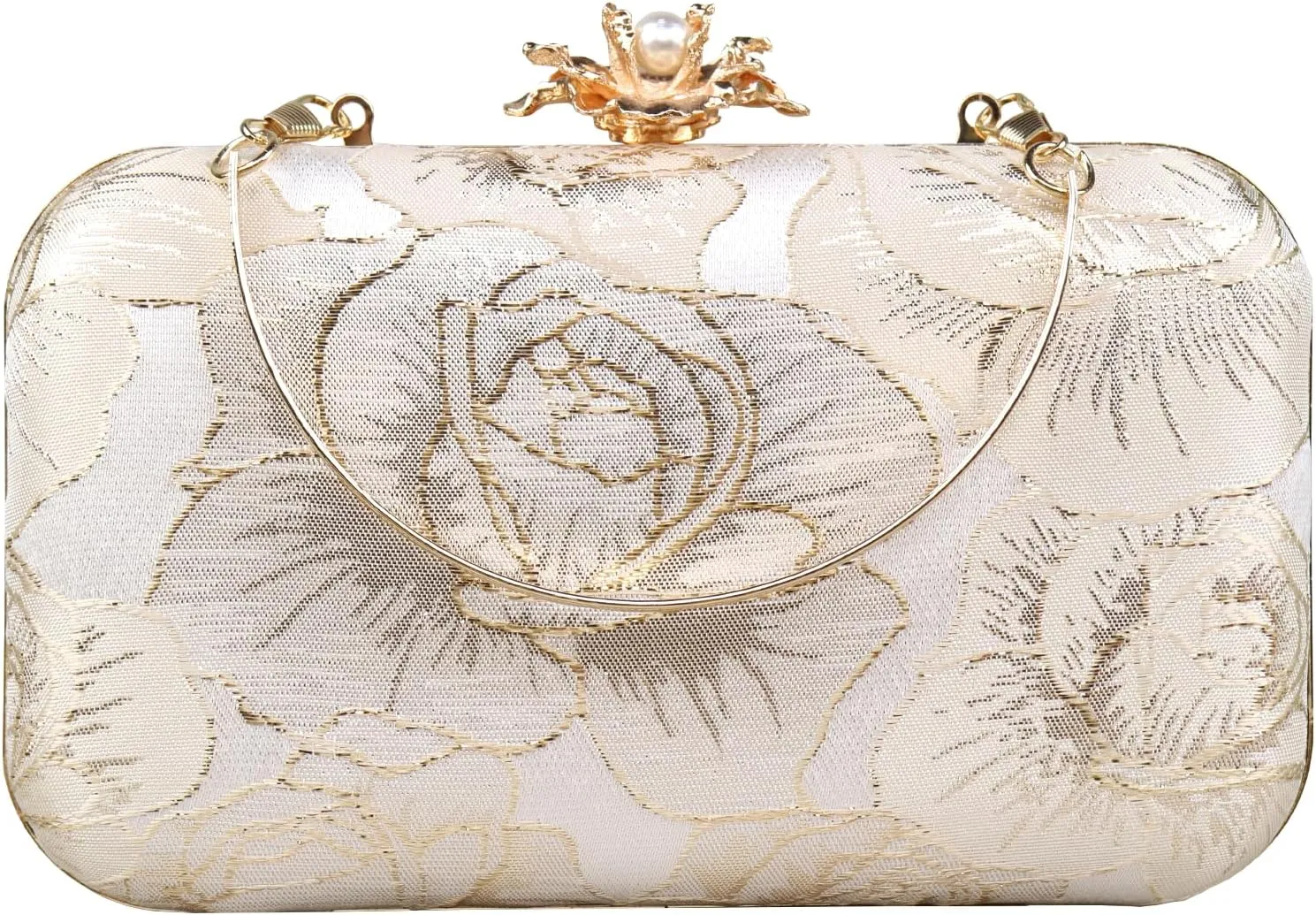 Women's Floral Evening Clutch Bags Small Vintage Clutch Purses for Women Wedding Party Prom with Chain