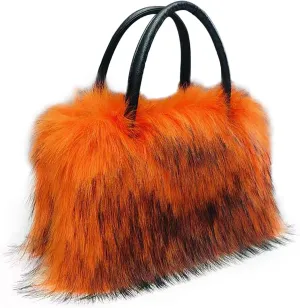 Women's Shoulder Handbags Faux Fur Tote Bag Fluffy Satchel Handbags for Women, Mom, Friend, Bridesmaids