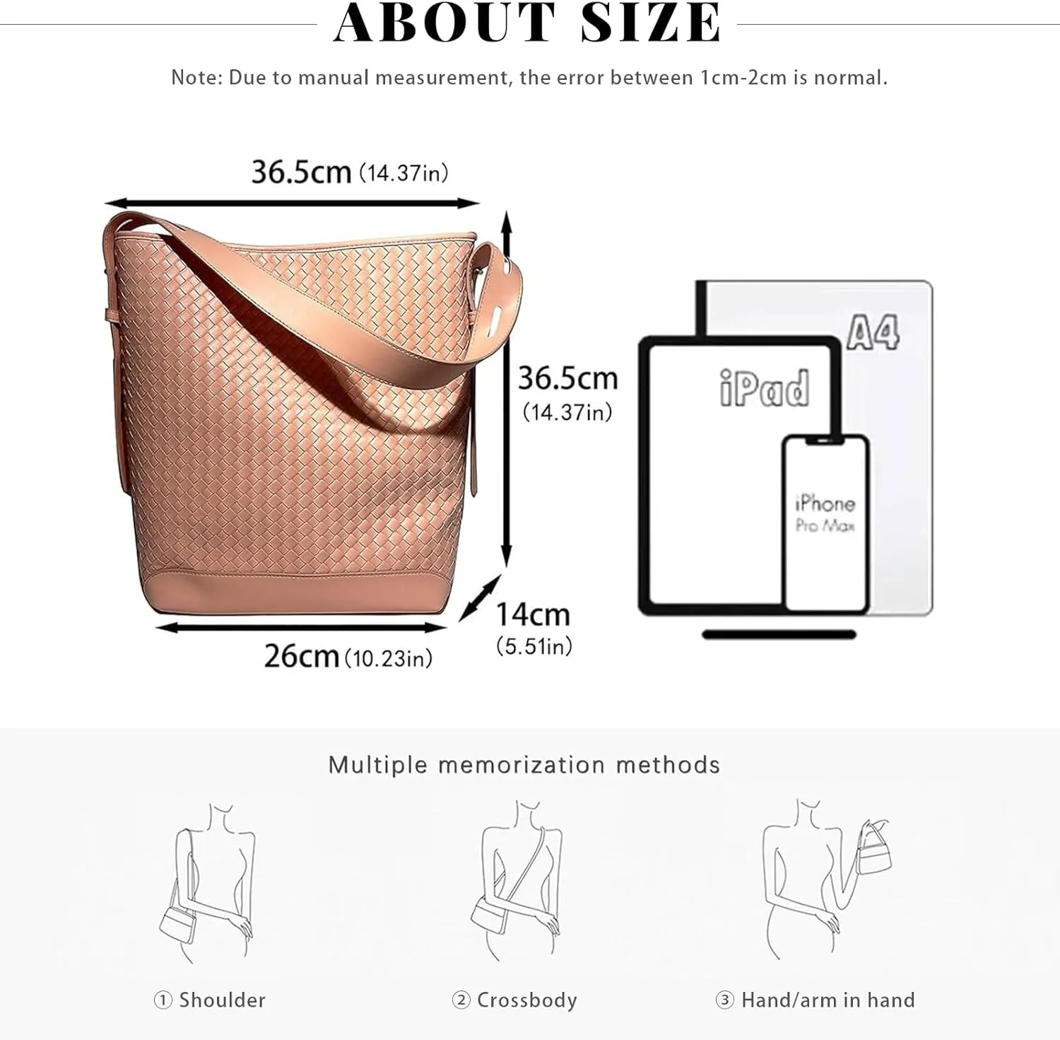 Woven Tote Bag For Women, Fashion Crossbody Shoulder Bag, Casual Top-handle Handbags, and Travel Purses Phone Bag