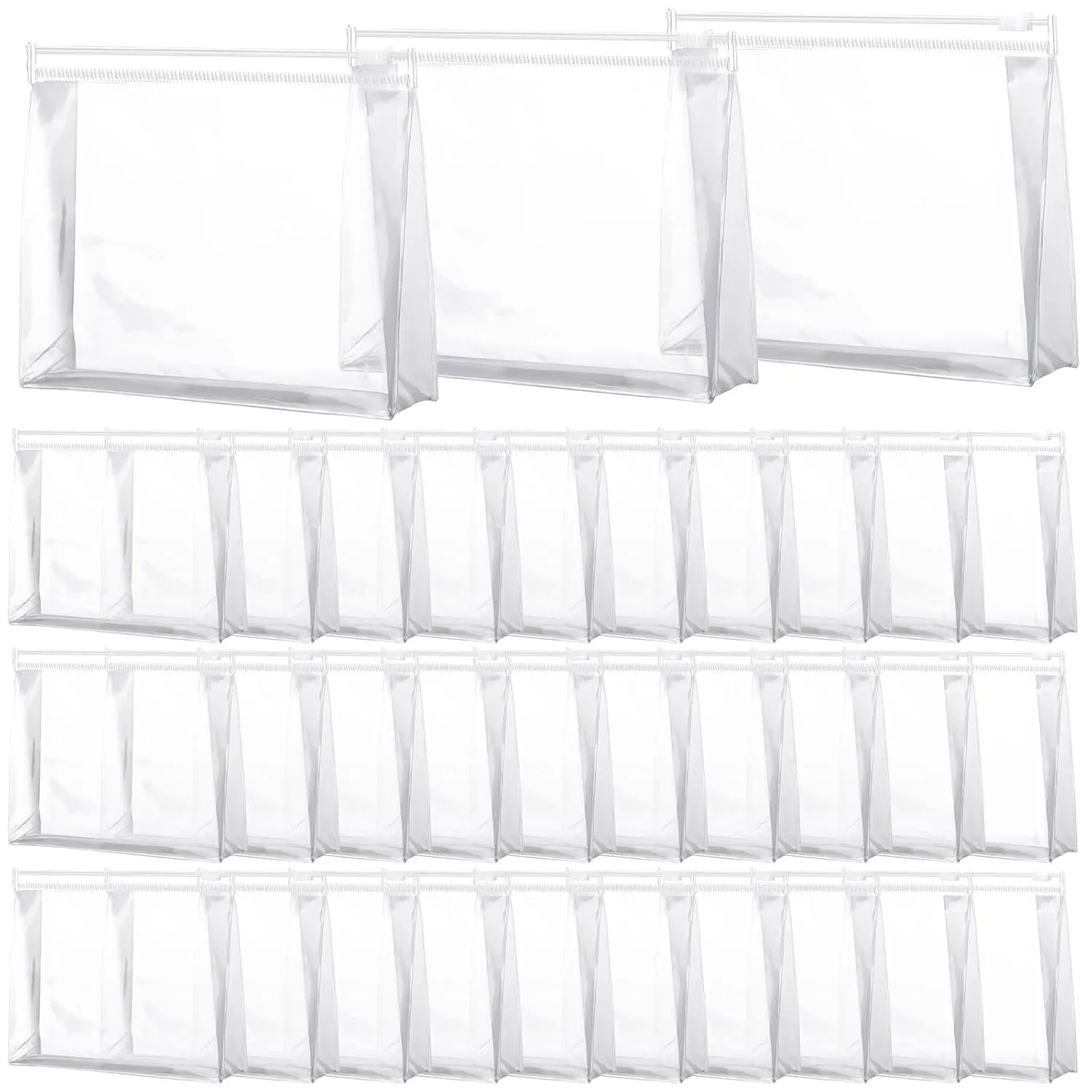 Xuniea 50 Pieces Mini Clear Makeup Bag Small Clear Zipper Pouch Travel Bag for Toiletries Plastic Cosmetic Organizer Waterproof for Women Men Vacation(8.66 x 6.88 x 2.16 In,Transparent)